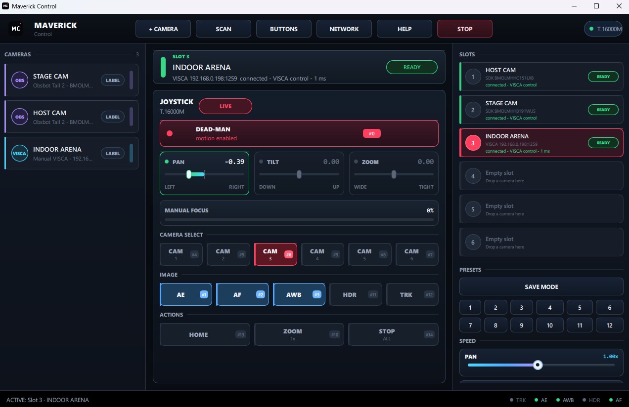 Maverick Control desktop joystick software